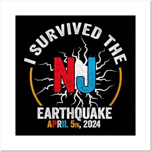 Vintage I Survived The NJ Earthquake April 5th, 2024 Posters and Art